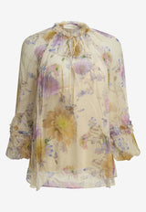 Zimmermann Luna Long-Sleeved Floral Blouse Multicolor 7921TS261CRDA_55f32830-1947-4665-a8b3-fed8382be189