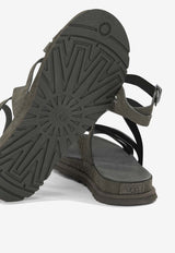 UGG Goldengaze Croc-Embossed Leather Sandals Green 1178570DNSS_96f59713-cbf3-4da2-b9fe-fc6abc098827