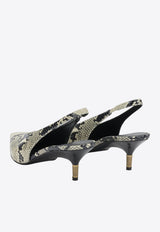 Bella 55 Python Print Leather Slingback Pumps