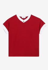 Versace Small Medusa V-neck Jersey T-shirt Red 10236971A17894/S_VERSA-2RC90