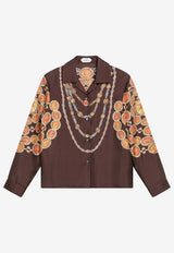 Versace Lover Trompe L’oeil Print Silk Twill Shirt Multicolor 10242311A17952/S_VERSA-5N940