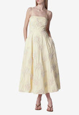 ROTATE Floral Appliqués Midi Dress Yellow 1155601366CO/S_ROTAT-1366
