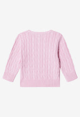 Polo Ralph Lauren Kids Boys Cable Knit Logo Sweater Pink 323702674511CO/S_POLOR-PN