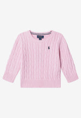 Polo Ralph Lauren Kids Boys Cable Knit Logo Sweater Pink 323702674511CO/S_POLOR-PN