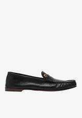 Versace Guanto Calf Leather Loafers Black 10233221A17346/S_VERSA-1B55J