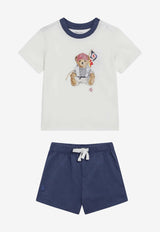 Polo Ralph Lauren Kids Babies Polo Bear T-shirt and Shorts Set White 320B14037001CO/S_POLOR-DW