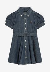 Polo Ralph Lauren Kids Girls Washed Denim Shirt Dress Blue 312A11970001CO/S_POLOR-BW