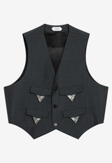 Versace Tailored Wool Waist Coat Gray 10239601A17669/S_VERSA-1E520