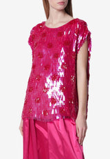 Dries Van Noten Silk Sequined Top Pink 107283383/S_DRVNO-304