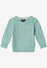 Polo Ralph Lauren Kids Boys Cable Knit Logo Sweater Green 323702674505CO/S_POLOR-CE