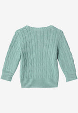 Polo Ralph Lauren Kids Boys Cable Knit Logo Sweater Green 322702674509CO/S_POLOR-CE
