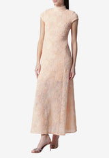 ROTATE Floral Embroidered Mesh Maxi Dress Pink 1160182593PL/S_ROTAT-2593