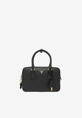 Prada Small Saffiano Leather Top Handle Bag Black 1BB113EOMNZV/S_PRADA-F0002