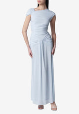ROTATE Asymmetric Ruched Maxi Dress Light Blue 1161162000PL/S_ROTAT-2000