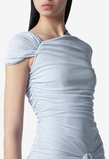 ROTATE Asymmetric Ruched Maxi Dress Light Blue 1161162000PL/S_ROTAT-2000