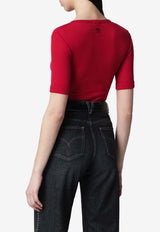 Ribbed Knit Slim T-shirt