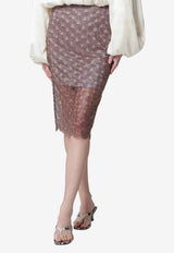 ROTATE Scallop Sequined Sheer Skirt Taupe 1156352751PL/S_ROTAT-2751