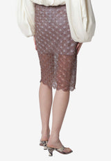 ROTATE Scallop Sequined Sheer Skirt Taupe 1156352751PL/S_ROTAT-2751