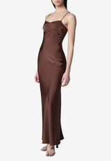ROTATE Long Satin Slip Dress Brown 1159072037PL/S_ROTAT-2037