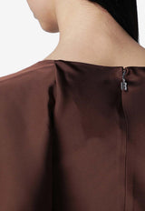 ROTATE Ruffled Satin Maxi Dress Brown 1159062037PL/S_ROTAT-2037
