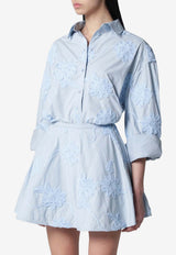 ROTATE Floral Applique Oversized Shirt Blue 1155582000CO/S_ROTAT-2000
