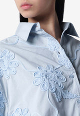 ROTATE Floral Applique Oversized Shirt Blue 1155582000CO/S_ROTAT-2000