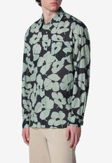 Dries Van Noten Floral Print Long-Sleeved Shirt Green 207023069/S_DRVNO-602