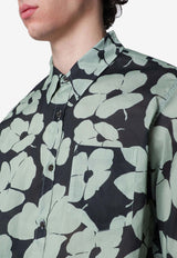 Dries Van Noten Floral Print Long-Sleeved Shirt Green 207023069/S_DRVNO-602