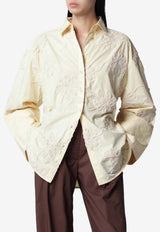ROTATE Floral Applique Oversized Shirt Yellow 1155581366CO/S_ROTAT-1366