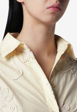 ROTATE Floral Applique Oversized Shirt Yellow 1155581366CO/S_ROTAT-1366