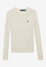 Polo Ralph Lauren Cable Knit Logo Sweater Cream 211971869015CO/S_POLOR-CR