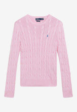 Polo Ralph Lauren Cable Knit Logo Sweater Pink 211971869010CO/S_POLOR-CP