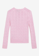 Polo Ralph Lauren Cable Knit Logo Sweater Pink 211971869010CO/S_POLOR-CP