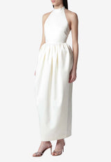 ROTATE Halterneck Maxi Balloon Satin Dress White 115752857PL/S_ROTAT-857