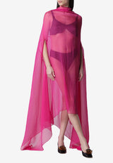 Dries Van Noten Silk Cape Dress Pink 110103040/S_DRVNO-304
