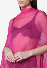 Dries Van Noten Silk Cape Dress Pink 110103040/S_DRVNO-304