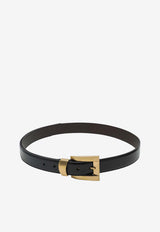 Versace Embossed Logo Leather Belt Black 10237351A17848/S_VERSA-1B55J