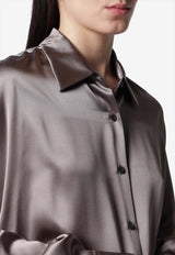 Dries Van Noten Silk Buttoned Shirt Gray 107003024/S_DRVNO-811