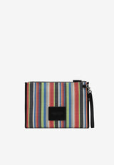Marc Jacobs Large Striped Mesh Pouch Bag Multicolor 2S6SCP016S02PVC/S_MARC-630