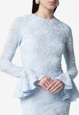 ROTATE Floral Embroidered Mesh Mini Dress Light Blue 1155292000PL/S_ROTAT-2000