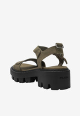 Prada Canvas Monoblock Sandals Green 1X466O055010/S_PRADA-F0161