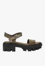 Prada Canvas Monoblock Sandals Green 1X466O055010/S_PRADA-F0161
