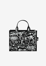 Marc Jacobs Medium Punk Scribble Canvas Tote Bag Black 2S6HTT015H02CO/S_MARC-002