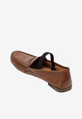 Versace Guanto Calf Leather Loafers Brown 10233221A17346/S_VERSA-1N87J