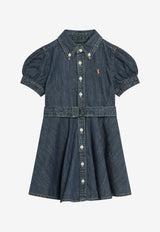 Polo Ralph Lauren Kids Girls Washed Denim Shirt Dress Blue 313A11970001CO/S_POLOR-BW