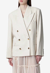 Dries Van Noten Double-Breasted Buttoned Blazer White 104413360/S_DRVNO-005