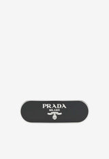 Prada Enameled Logo Hair Clip Black 1IF0222BA6/S_PRADA-F0002