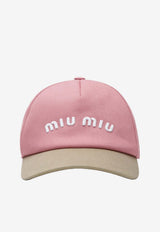 Miu Miu Logo Embroidered Baseball Cap Pink 5HC179ACQ1/S_MIU-F0W0M