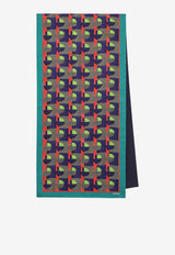 Miu Miu Geometric Print Silk Scarf Multicolor 5FF0652IG3/S_MIU-F00M9