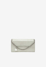 Stella McCartney Falabella Semi-Gloss Faux Leather Clutch Bag Green 7P0086WP0301/S_STELL-3038
